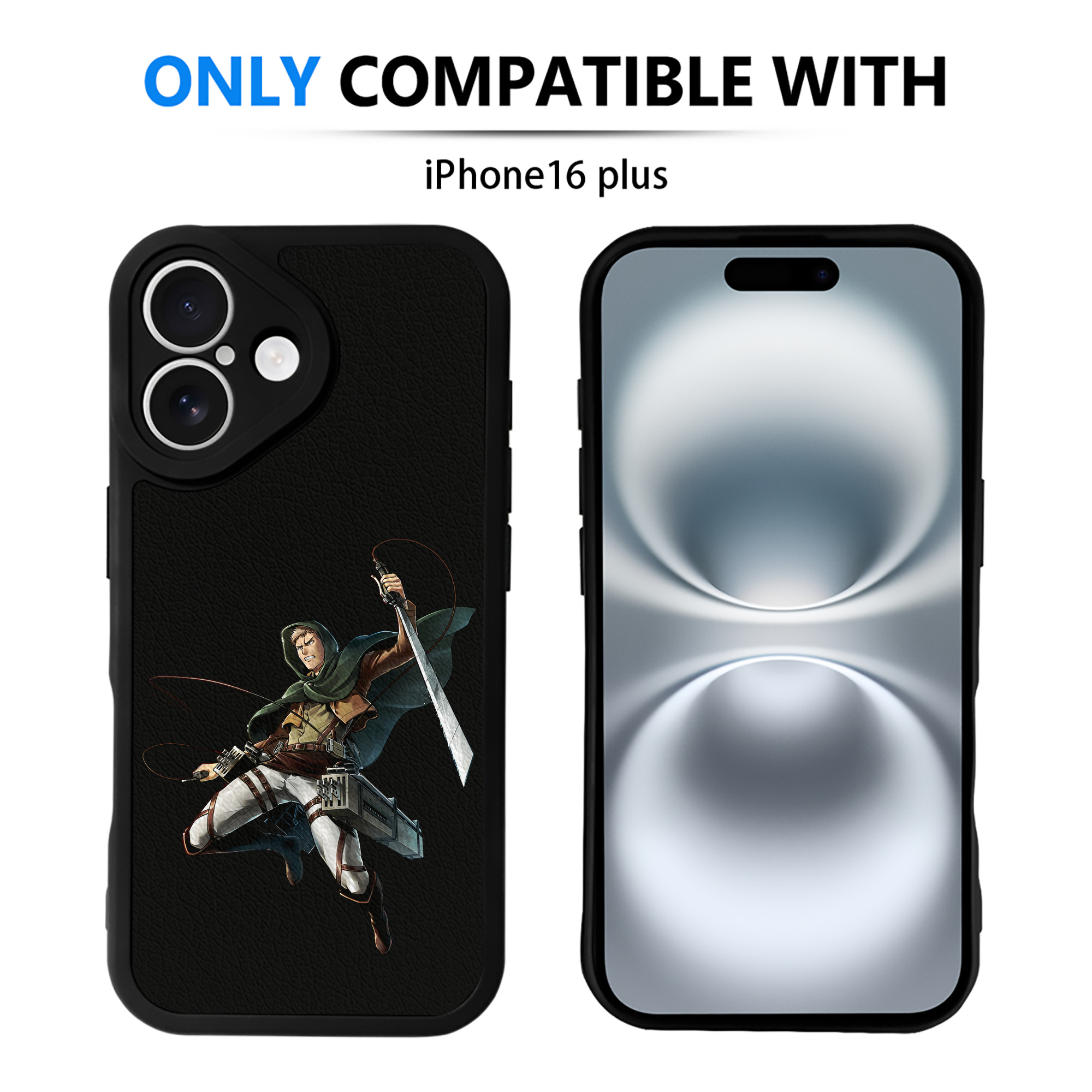 （画像用） 進撃の巨人 Attack on Titan 【iPhone 16シリーズ対応】シリコンスマホケース（レザー調） 材質：シリコン